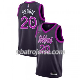 Män Minnesota Timberwolves Tröja Josh Okogie 29 2018-19 Nike City Edition Lila Swingman